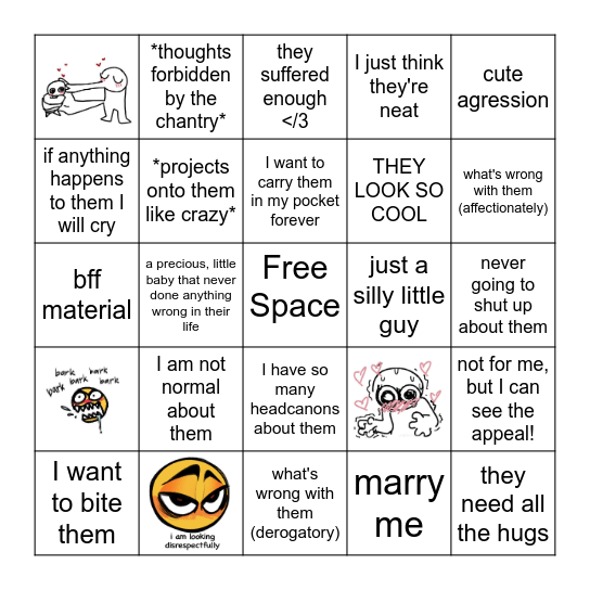 Blorbo Opinion Bingo Card