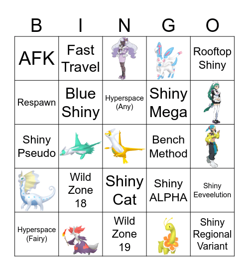 PKMN Legends Z-A Shiny Bingo (DLC Edition) Bingo Card