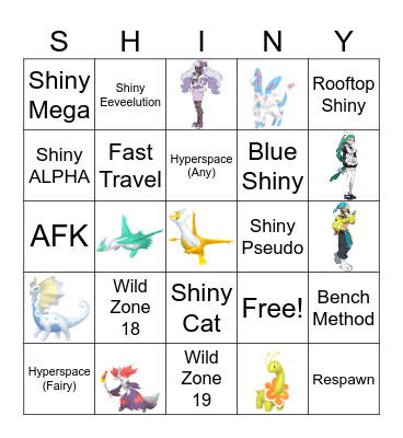 PKMN Legends Z-A Shiny Bingo (DLC Edition) Bingo Card