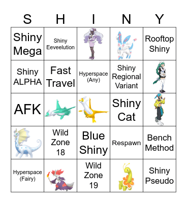 PKMN Legends Z-A Shiny Bingo (DLC Edition) Bingo Card