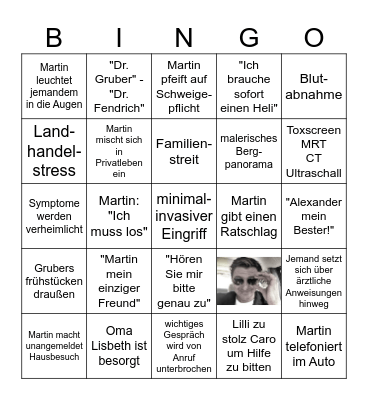 Bergdoktor Bingo Card