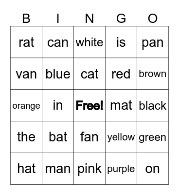 Primary Phonics p.5 Bingo Card