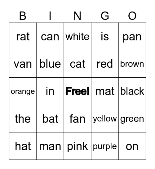 Primary Phonics p.5 Bingo Card