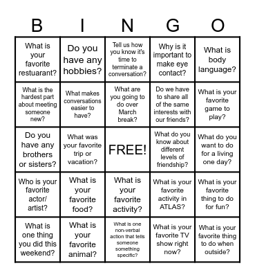 Bingo Card