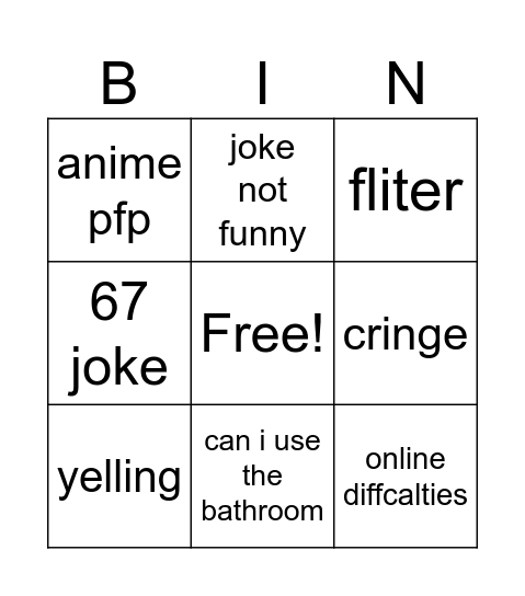 online school Bingo Card
