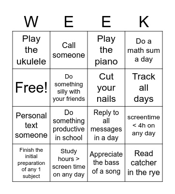 26/1/26-1/2/26 Bingo Card
