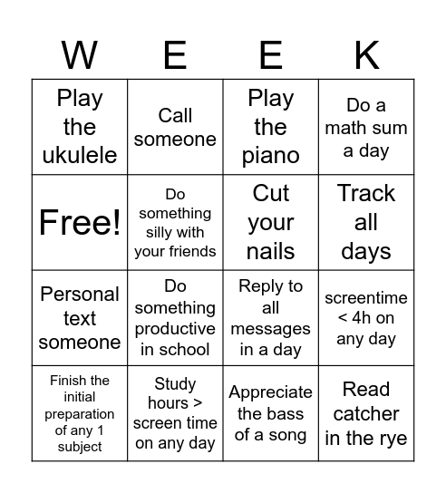 26/1/26-1/2/26 Bingo Card