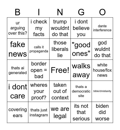 aniyah Bingo Card