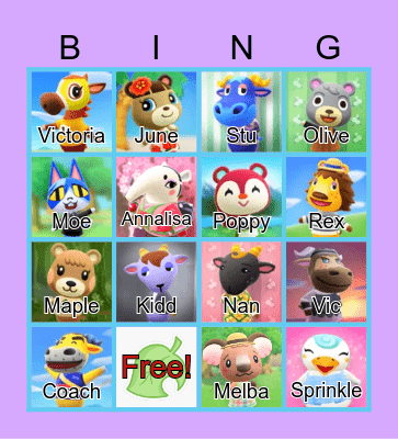 Animal Crossing Bingo Card