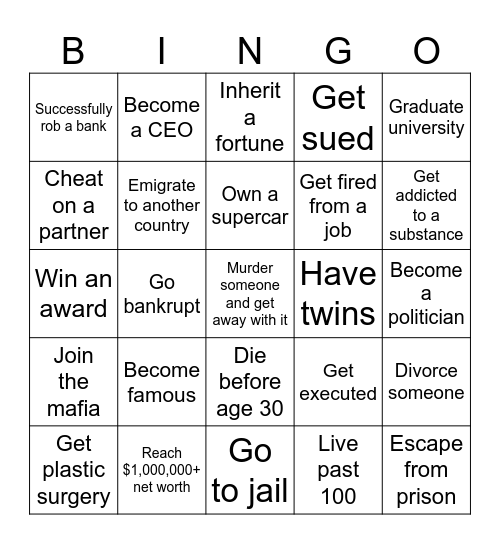 BingoLife Bingo Card
