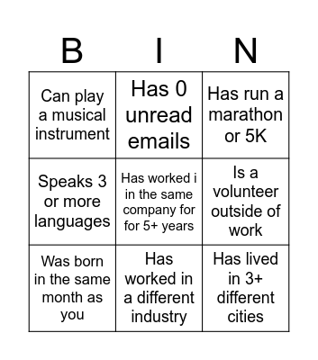 Guess Who? Bingo Card