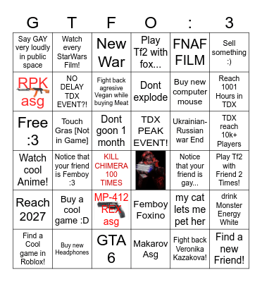 Bingo 2026 Bingo Card