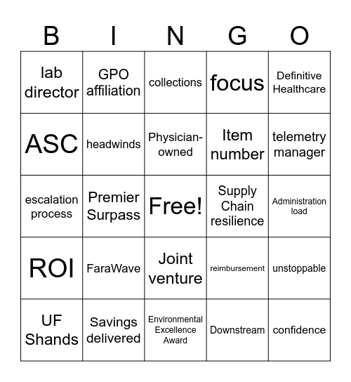Breakout BINGO Card