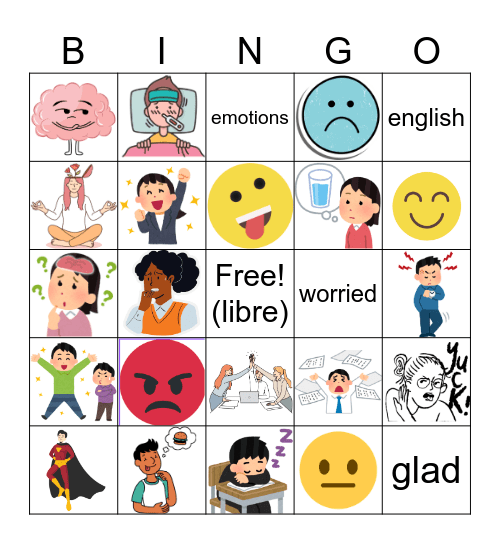 Emotions 1 Bingo Card
