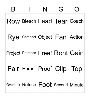 TRingo#58 2 Clues 1 WORD! Bingo Card
