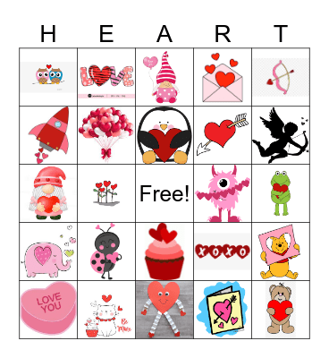 Valentines Day Bingo Card