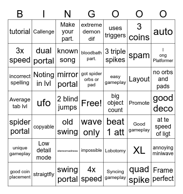 fill all blanks Bingo Card