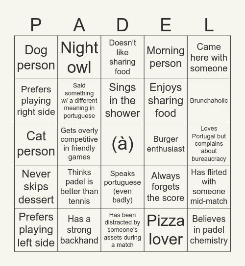 HUMAN BINGO Card