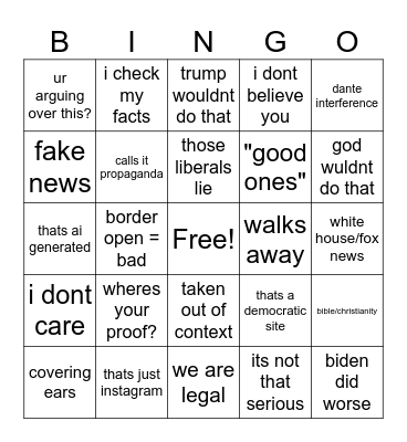 aniyah Bingo Card