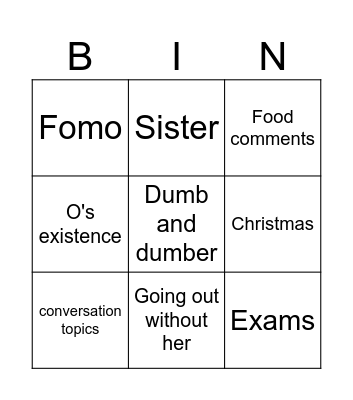 Complaints Bingo Card