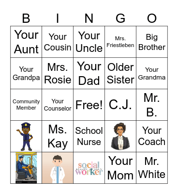 TRUSTED ADULTS Bingo Card