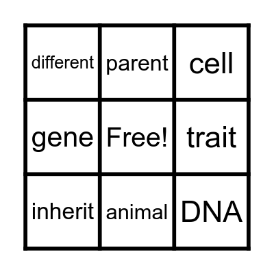 Why Are My Eyes Brown? Vocabulary Bingo Card