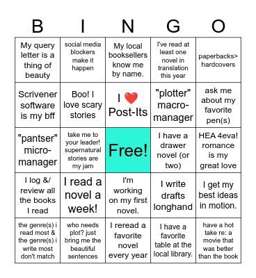 novelist ice-breaker breakout bingo '26 Bingo Card