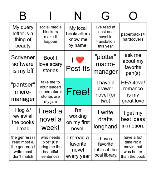 novelist ice-breaker breakout bingo '26 Bingo Card