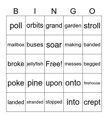 1st Grade Review Bingo Card