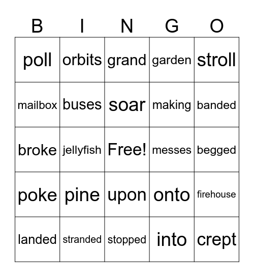 1st Grade Review Bingo Card