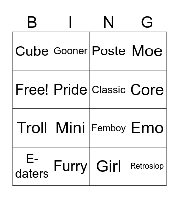 Avatar Bingo Card