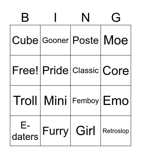 Avatar Bingo Card