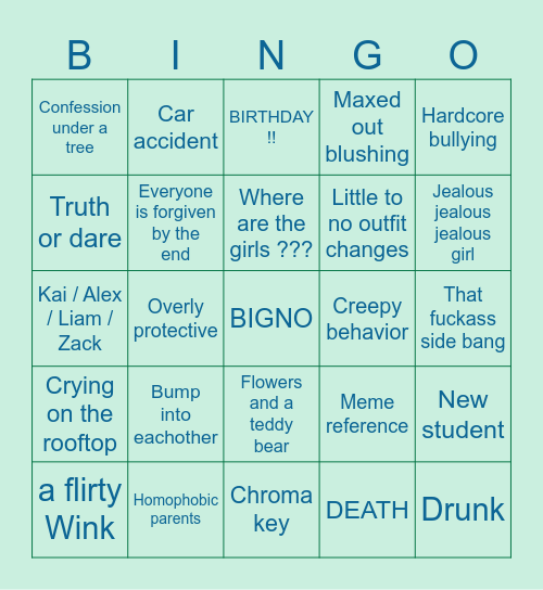gacha blingo Bingo Card