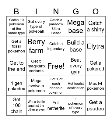 Cobblemon Bingo Card