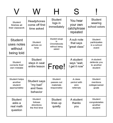 Little Victories Bingo Card