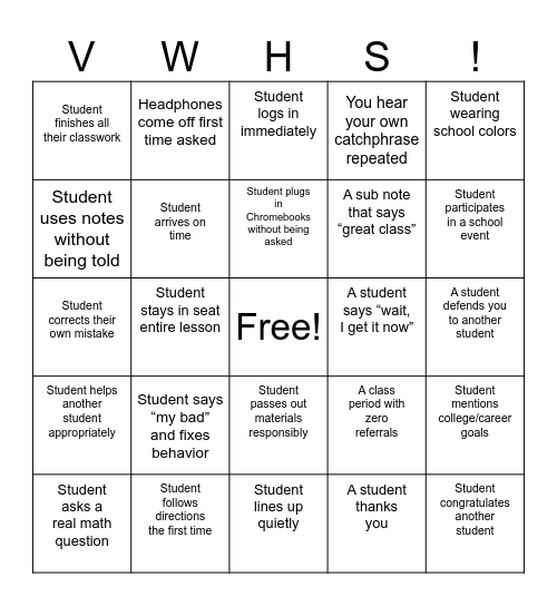 Little Victories Bingo Card