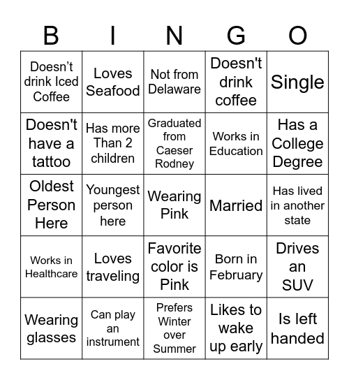 Galentine's Day Bingo Card