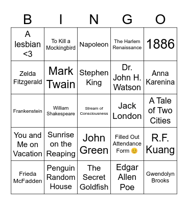 NEHS BINGO Card
