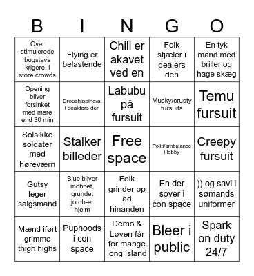 Toxic NFC Bingo Card