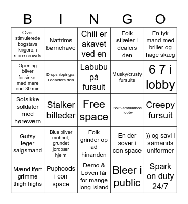 Toxic NFC Bingo Card