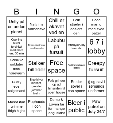 Toxic NFC Bingo Card