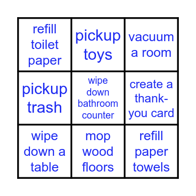 Servant's Bingo Card