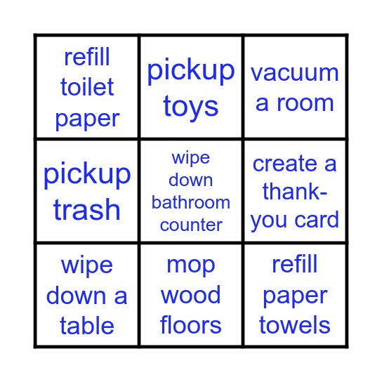 Servant's Bingo Card