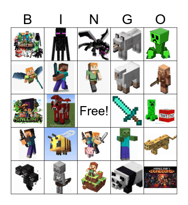 MINECRAFT Bingo Card
