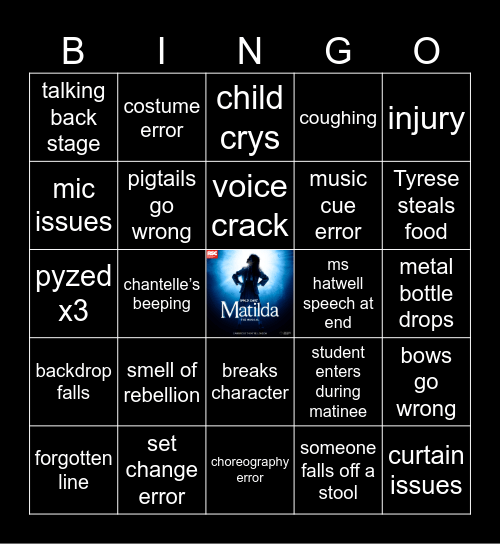 Matilda Bingo Card
