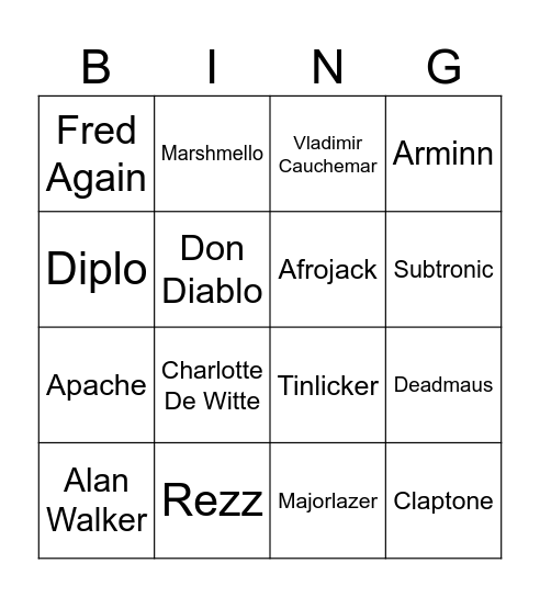 ILE SONIQ 2026 Bingo Card