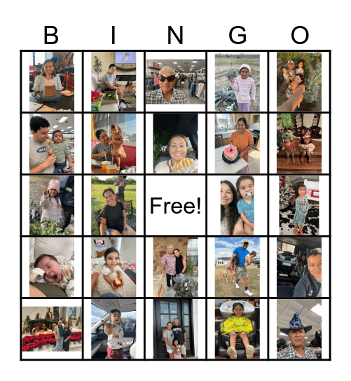 Family Bingo Card