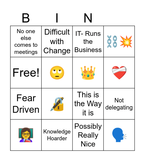 Gatekeepers & Blockers Bingo Card