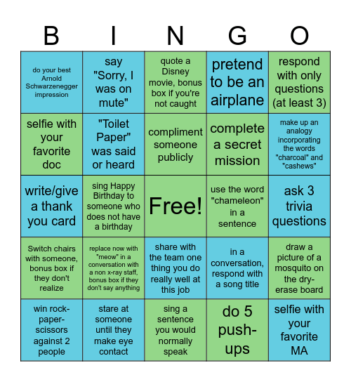Random Bits Bingo Card