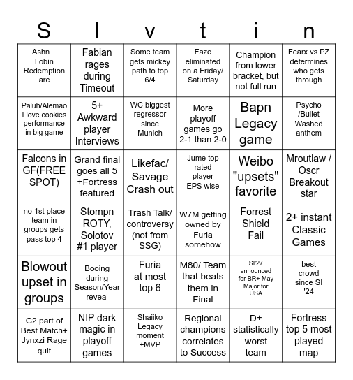 SI '26 Bingo Card